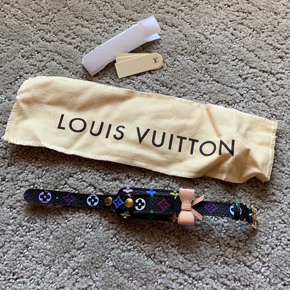 Louis Vuitton Black Multicolore Porto Address Bracelet